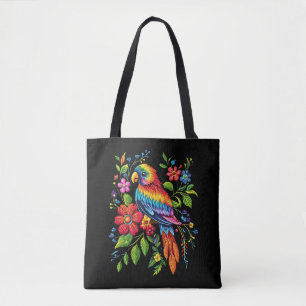 Levendige papegaai boodschappentas tote bag