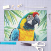 Levendige papegaai met gedetailleerde veren tissuepapier (Craft)