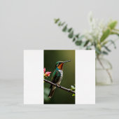 Levendige papegaai neergestreken op een boomtak folie uitnodiging briefkaart (Staand Voorkant)