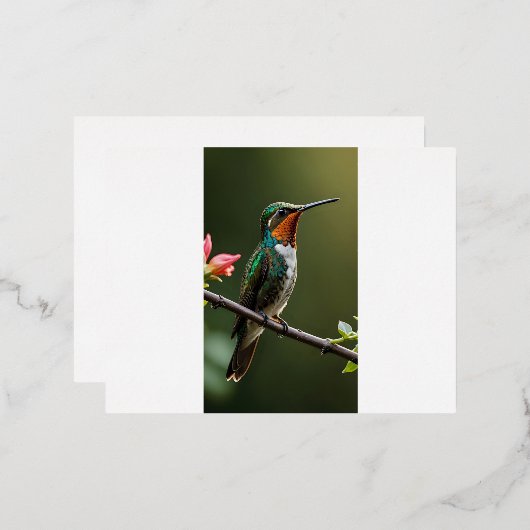 Levendige papegaai neergestreken op een boomtak folie uitnodiging briefkaart (Voorkant / Achterkant)