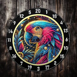 Levendige papegaaiduivelsbord voor spelkamers blau dartbord
