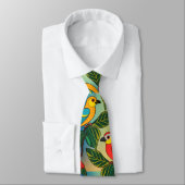 Levendige papegaaien tussen de bladeren stropdas (Gebonden)