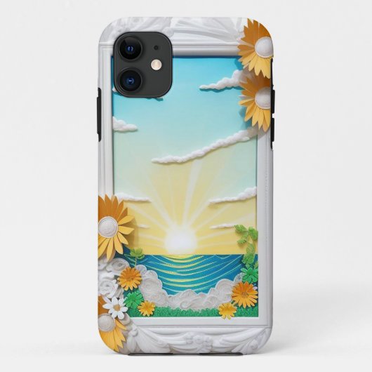 Levendige papieren ambachtelijke scène van oceaang Case-Mate iPhone case (Achterkant)