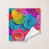 Levendige papieren Rozen Bad Handdoek (Wasdoekje)