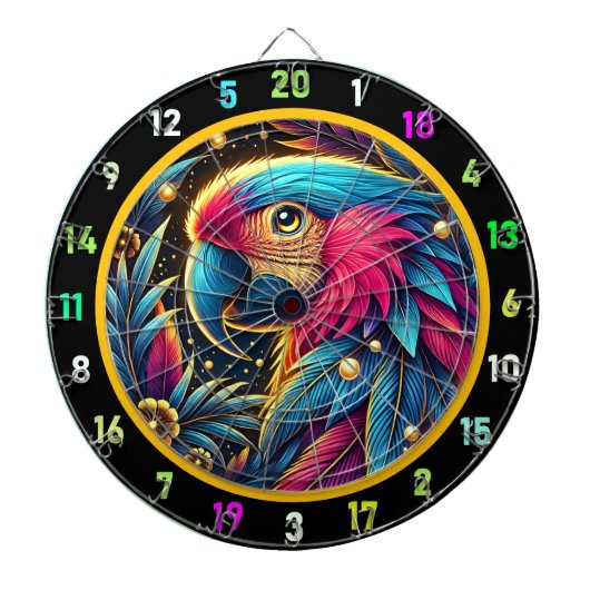 Levendige Parrot Dartboard voor Game Rooms Dartbord (Voorkant)