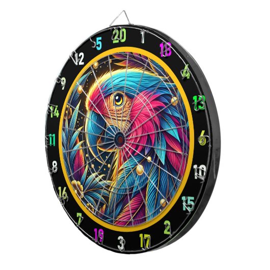 Levendige Parrot Dartboard voor Game Rooms Dartbord (Voorkant Rechts)