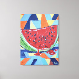 Levendige Partje Watermeloen Abstract Canvas Afdruk