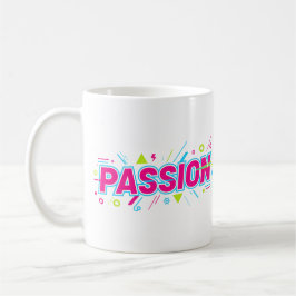 Levendige Passie Typografie - Retro 90s Pop Art Es Koffiemok
