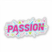 Levendige Passie Typografie - Retro 90s Pop Art Es Sticker (Voorkant)