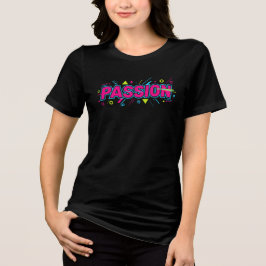 Levendige Passie Typografie - Retro 90s Pop Art Es Tri-Blend Shirt