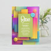 Levendige Pastel 1e Verjaardagsfeestje Kaart (Staand voorkant)