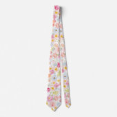 Levendige Pastel Bloemen Heren Zijden Das (Voorkant)