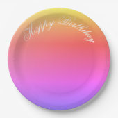 Levendige Pastel Gelukkige Verjaardag Papieren Bordje (Voorkant)