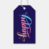 Levendige Pastel Gradiënt HAPPY Typografie - Moder Cadeaulabel (Achterkant)