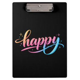 Levendige Pastel Gradiënt HAPPY Typografie - Moder Klembord