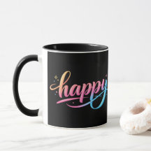 Levendige Pastel Gradiënt HAPPY Typografie - Moder