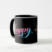 Levendige Pastel Gradiënt HAPPY Typografie - Moder Mok (Voorkant links)