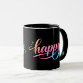 Levendige Pastel Gradiënt HAPPY Typografie - Moder Mok (Voorkant rechts)