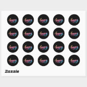 Levendige Pastel Gradiënt HAPPY Typografie - Moder Ronde Sticker (Vel)