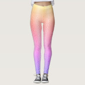Levendige pastel gradiënt luipaard print Leggings (Voorkant)