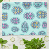 Levendige Pastel Kleuren Pysanka Folk Art Eieren Theedoek (Gevouwen)