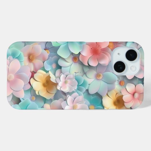 Levendige Pastelbloem Bloom Patroon Telefoonhoes Case-Mate iPhone Case (Achterkant (horizontaal))
