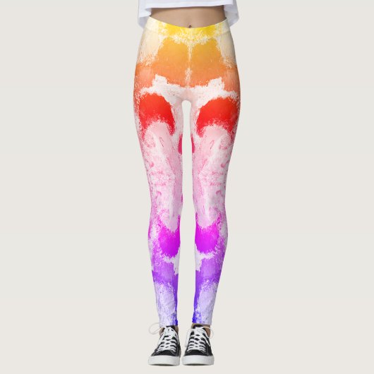 Levendige pastelsymmetrie - Abstracte getextureerd Leggings (Voorkant)