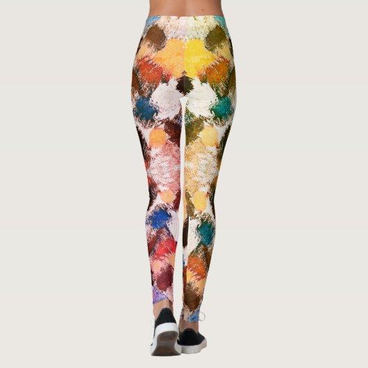 Levendige pastelsymmetrie - Abstracte getextureerd Leggings (Achterkant)