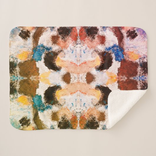 Levendige pastelsymmetrie - Abstracte getextureerd Sherpa Deken (Voorkant (horizontaal))