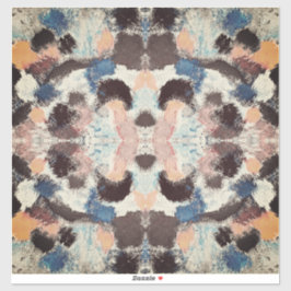 Levendige pastelsymmetrie - Abstracte getextureerd Sticker