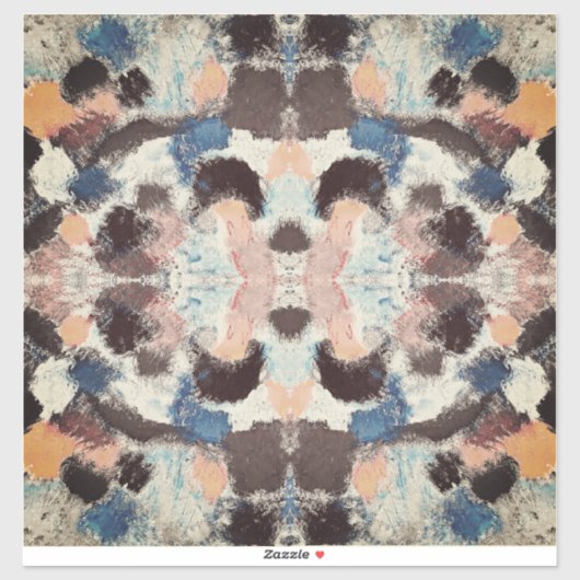 Levendige pastelsymmetrie - Abstracte getextureerd Sticker (Vel)