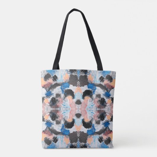 Levendige pastelsymmetrie - Abstracte getextureerd Tote Bag (Achterkant)