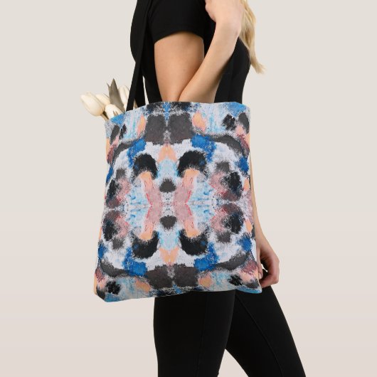 Levendige pastelsymmetrie - Abstracte getextureerd Tote Bag (Dichtbij)