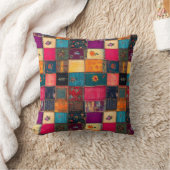 Levendige Patchwork Quilt met klassieke bloemen Kussen (Deken)