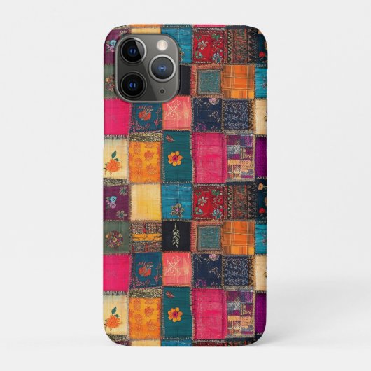 Levendige Patchworkdeken met Klassieke Bloemen Case-Mate iPhone Case (Achterkant)