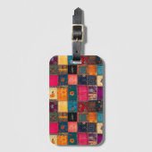Levendige Patchworkdeken met Klassieke Bloemmotiev Bagagelabel (Voorkant (verticaal))