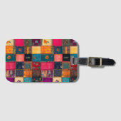 Levendige Patchworkdeken met Klassieke Bloemmotiev Bagagelabel (Voorkant (horizontaal))