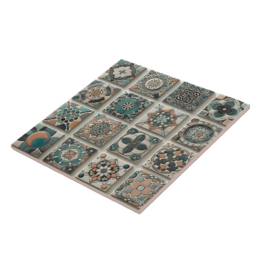 Levendige patronen in keramische Tegels Tegeltje (Zijkant)