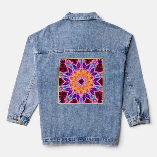 Levendige Patroon Power Art Denim Jacket (Achterkant)