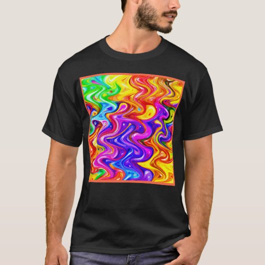 Levendige Patroon Stijl Kunst T-shirt (Voorkant)