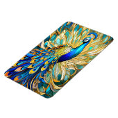 Levendige pauw in Art Nouveau-stijl Kleurrijke kun Magneet (Linkerzijde)