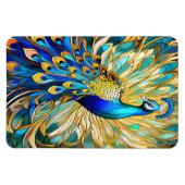 Levendige pauw in Art Nouveau-stijl Kleurrijke kun Magneet (Horizontaal)