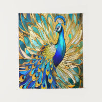 Levendige pauw in Art Nouveau-stijl Kleurrijke kun