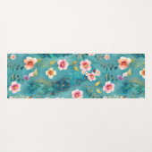 Levendige pauw met veren en weelderige bloemen yogamat (Achterkant (horizontaal))