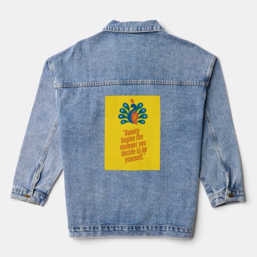 Levendige Pauw Ziel Denim Jas Jacket (Achterkant)