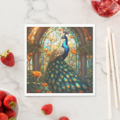 Levendige pauwenservetten: de elegante tafel servet (Insitu)