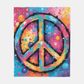 Levendige Peace Fleece deken (Voorkant)