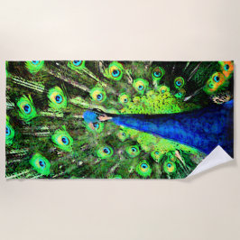 Levendige Peacock Beach handdoek