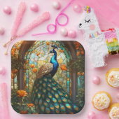 Levendige Peacock Paper Borden: De elegante tafel Papieren Bordje (Feest)