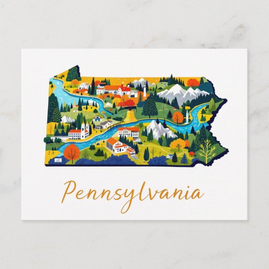 Levendige Pennsylvania Landscape Art Briefkaart (Voorkant)